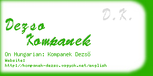 dezso kompanek business card